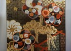 Japanese Kimono  Silk Fukuro Obi rokutu gld Thread plum pine l13  11   3840