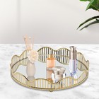 Gold Luxury Glass Mirror Tray Perfume Tray For Dresser  Bathroom  Living Room