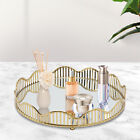 Metal Decorative Gold Mirror Tray Perfume Tray Mirror Vanity Tray Dresser Tray