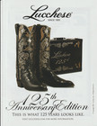Lucchese Boots Print Ad Advertisement Size 8 x11  125th Anniversary Edition