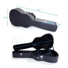 Glarry 39  Classical Guitar Hard Case Microgroove Flat Black Artificial Leather