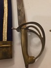 Vintage Made In India  Sword  Velvet Sheath Small Brass Replica