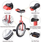 Yescom 16 In Wheel Outdoor Unicycle Adjustable Seat Exercise Unicycle  Red