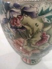 Antique Japanese Large Hand Painted Handled Floral Vase 16  Tall Stunning 