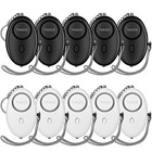 Personal Alarm For Women 10 Pack 140db Self Defense Keychain Siren Led Light