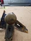 Vintage Brass Door Know Set  Backplates  Antique  Metal
