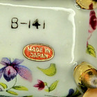 Vtg Mini Trinket Box Footed Ring Jewelry Holder Gold Rim Made In Japan