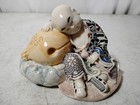 East Asian Figurine Young Novice Buddhist Monk Shami Fish Drum Mokugyo Satsuma