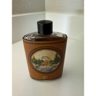 Vintage Geneva New York Glass Flask Faux Leather Wrap Humorous Drinking Poem2970