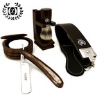 Wood Cut Throat 6 Pc Men s Straight Razor Shaving Kit Luxury Gift Set