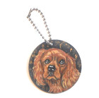 Ruby Cavalier King Charles Spaniel Dog Keychain Hand Painted Charm Key Holder