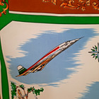 Concorde Airline Paris Souvenir Scarf Silk Hand Rolled Hem 26 Inches Square