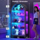 69  Arched Display Cabinet  Rgb Led Tempered Glass Curio W  Shelf  Music-synced