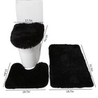 Microfiber Bathroom Rug Set 3 Piece Non Slip Contour Mat Toilet Lid Cover Set