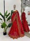 Ethnic Pure Organza Silk Saree With Designer Blouse For Wedding And Party Wear