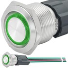 Ul Listed 19mm Momentary Push Button Switch 15 Amp Momentary  12 24v Dc Green