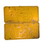 Vintage 1948 New York License Plate Pair Ny 6f-76 Yellow Black
