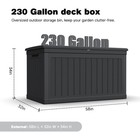 230 Gallon Resin Outdoor Storage Box Lockable For Patio Garden Use