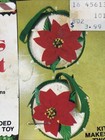 Holiday Industry Poinsettia Saturn Vtg Sequin Bead Christmas Ornament Kit Make 2