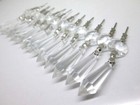 20 Pcs Clear Crystal Chandelier Icicle Prisms Replacement Parts For Lamp Decore