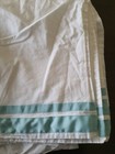 Pottery Barn Kids Aqua Blue White Ribbon Harper Crib Skirt Duffle Ruffled 