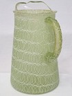 Vintage Spaghetti String Pitcher Mid Century Modern Green Glass Tea Water Nice 