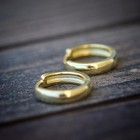 Men s 12mm Small Gold Plated 925 Sterling Silver Post Hoop Earrings