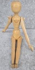 Vtg 12  Hand Carved Turned Wood Jointed Artist Signed German Sketch Mannequin