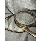 Vintage Vanity Hand Mirror Duo Floral   Ornate Gold Tone Lot Of 2