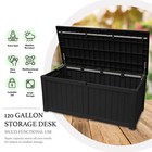 120 Gallon Deck Box Storage Outdoor Garden Patio Chest Organizer Furniture Black