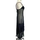 Flora Nikrooz Sheer Vintage Black Slip Dress Y2k Mesh Lip Print Size Xs