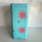Retro Tin Canister Atomic Starburst Atom Mcm-inspired Aqua turquoise Pink Gold