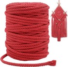 Braided Cotton Cord  165 Feet 5mm Wide Cotton Macrame Rope For Plant Hangers    