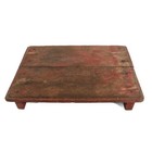 Antique Primitive Red Polychrome Wood Riser