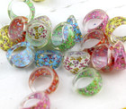 Lot New 100 Pcs Mix Colorful Butterfly Acrylic Children Rings Gifts 15mm