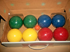 Vintage Forster Bocce Ball Competitors Set lawn Bowling 100mm Balls  6200 Usa