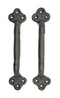 2 Cast Iron Door Handles Rustic Heavy Duty Antique Style Gate Barn Pull Large