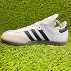 Adidas Samba Classic Mens Size 9 White Black Gold Running Leather Soccer Shoes