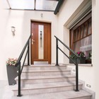 2 Pack Outdoor Stair Hand Rails 4 Step Porch Deck Railing Kit     Galvanized Steel