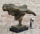 Yoga Ballerina Fat Lady Bronze Statue Signed By Botero Abstract Art Collectible