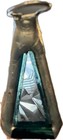 Vintage Green Slag Glass Teal Pewter Kaleidoscope Sliding Oil Glitter Wand As Is