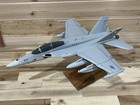 Hand Crafted Mahogany Wood F-18 G 18g Vx-9 Jet 18    Desk Top Model New Damaged