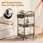 3 Tier Rolling Cart     Metal Utility Storage Carts With Wheels  Cart Organizer