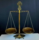 Antique 19thc French Brass Bakery Balance Scales 26 