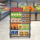 5 Tier Wire Grid Retail Display Shelf Merchandise Display Rack Stand 90 43 136cm