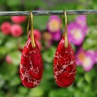 Red Sea Sediment Jasper Drop Earrings Natural Stone Teardrop Dangle Earrings