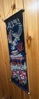 Vintage Okinawa Black Velvet 13  X 32  Wall Hanging Roll Souvenir Scroll Banner