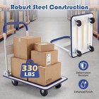 Folding Hand Truck Dolly Cart 330 Lb Blue Heavy Duty Luggage Moving Trolley Used