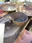 Antique Metal Sifter Pan Wire Mesh Sieve And Large Gold Pan Gold Mining   