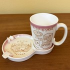 Vintage Reno Nevada Ashtray Cup Set Glazed Ceramic Parksmith Ny Pink Sip N Smoke